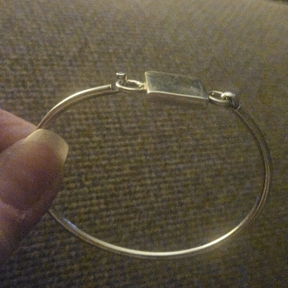 VINTAGE STERLING SET. BANGLE& RING W/THICK,SOLID SQUARE CENTER.RING SPINS!FAB!♡ - Picture 8 of 10